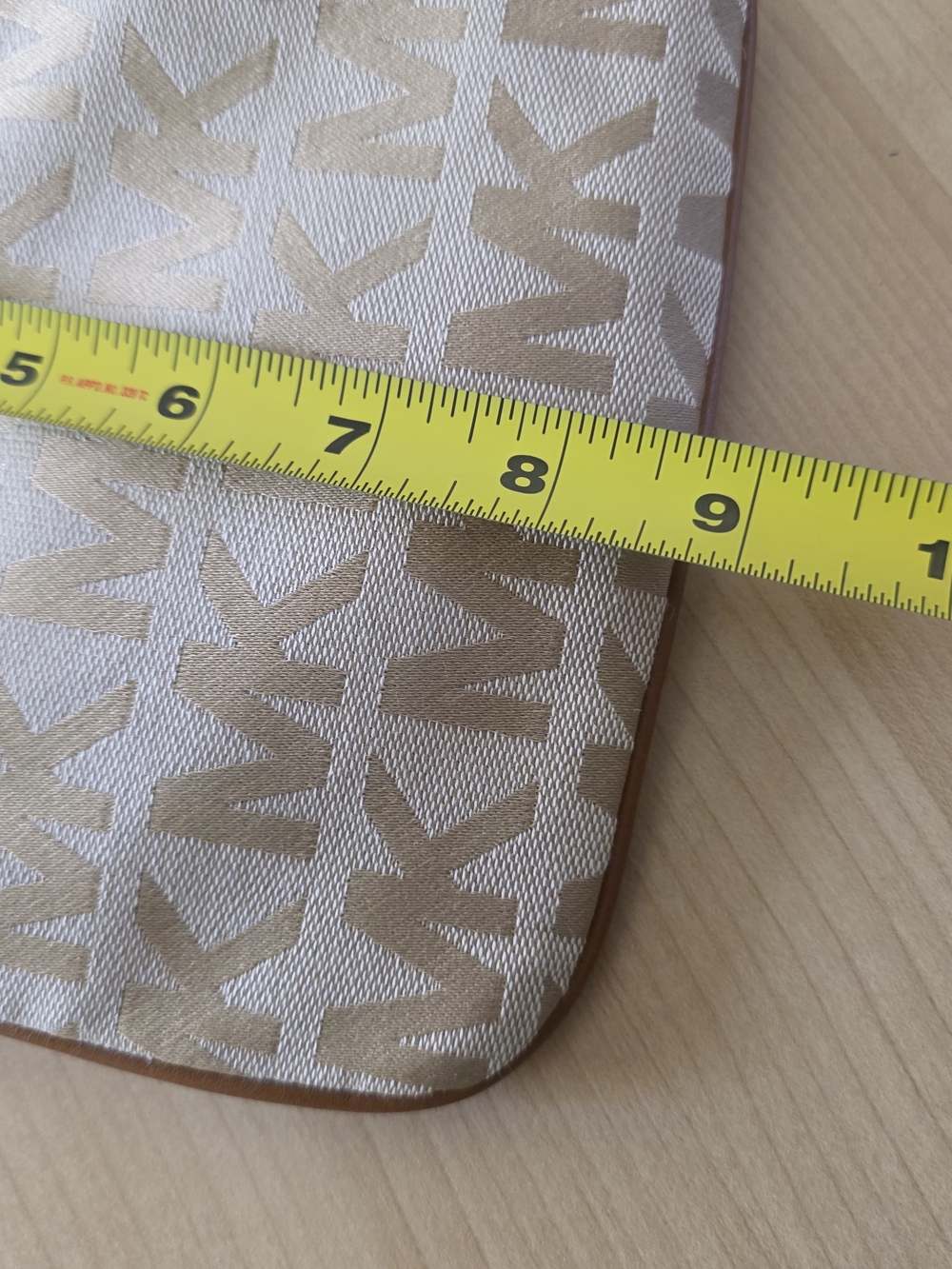 Gold Michael Kors Monogram Crossbody Canvas Gold/Beige Bag